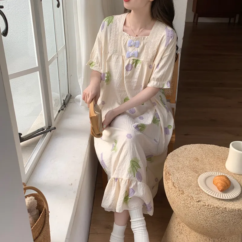 Ta Yan Nightgown Women's Apricot-10