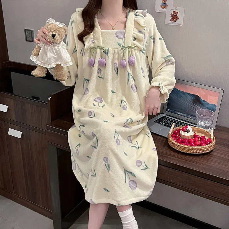 Ta Yan Nightgown Women's Apricot-4