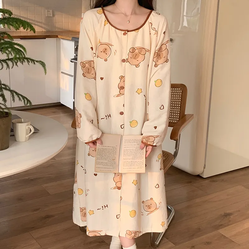 Ta Yan Nightgown Women's Apricot-3