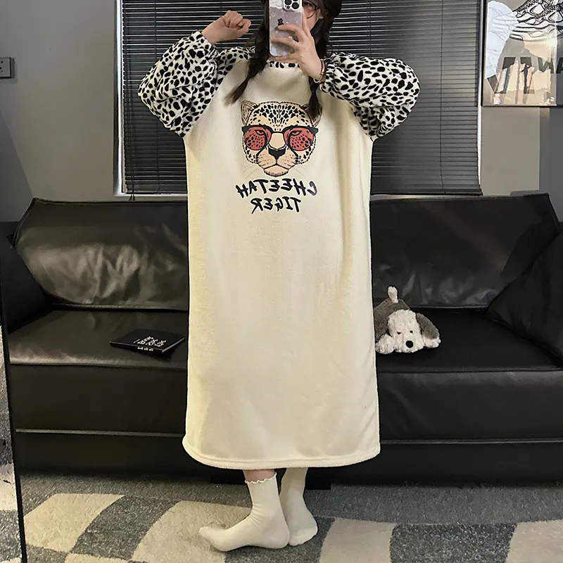Ta Yan Winter Nightgown Women's Apricot-2