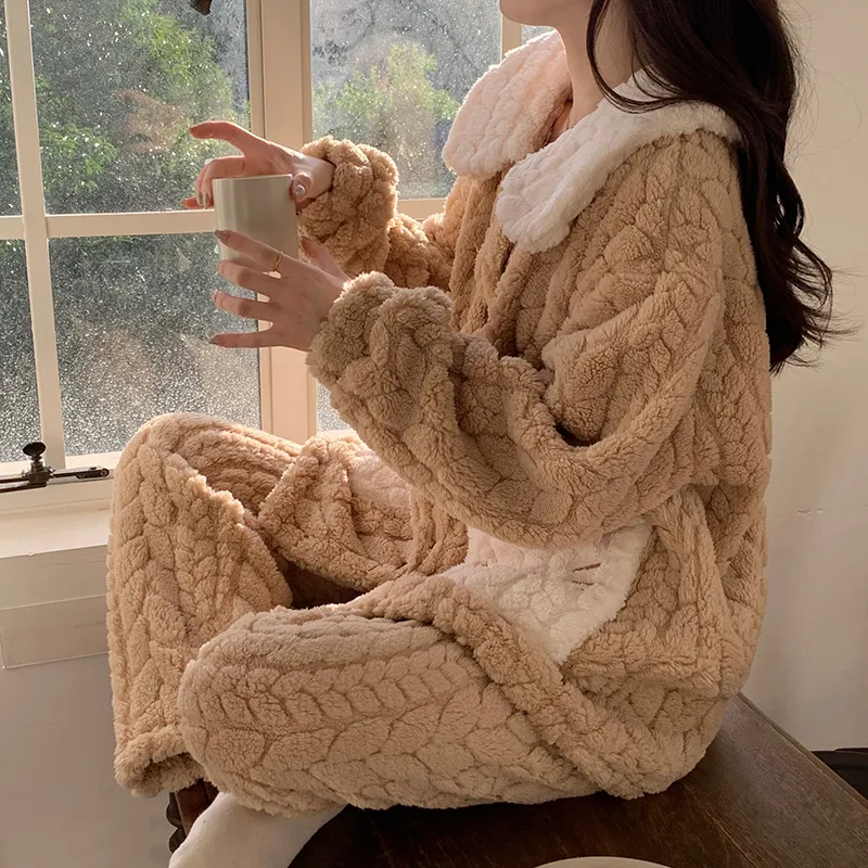 Ta Yan Pajama Set Women's Brown-2