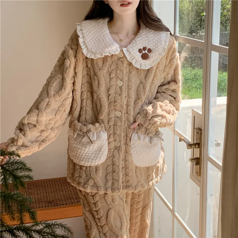 Ta Yan Pajama Set Women's Brown-2