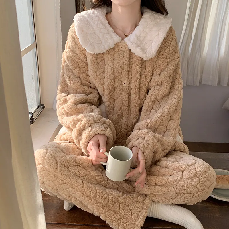 Ta Yan Pajama Set Women's Brown-3