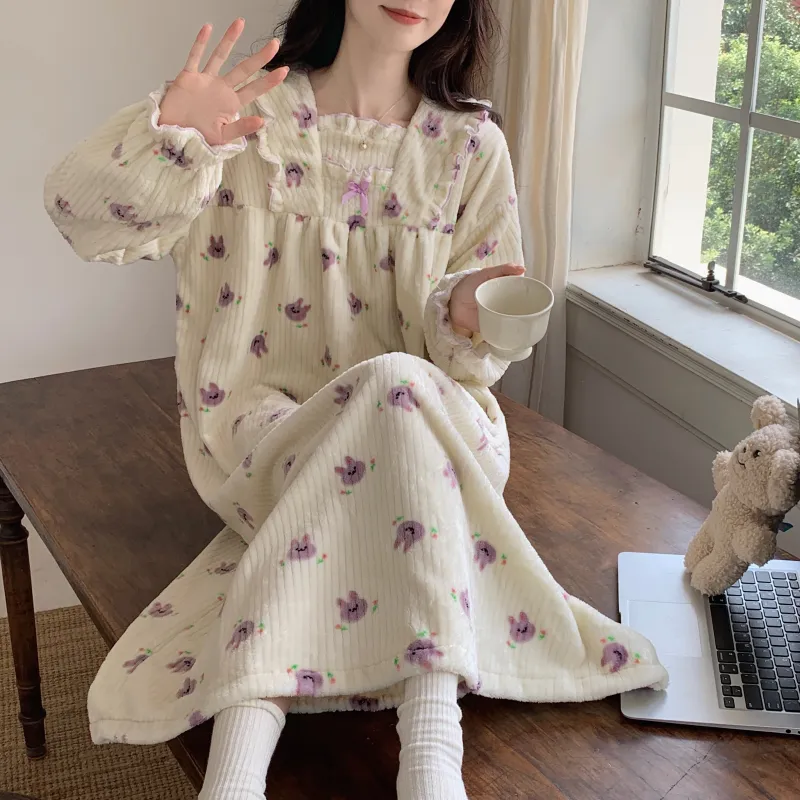 Ta Yan Winter Nightgown Women's Apricot-1