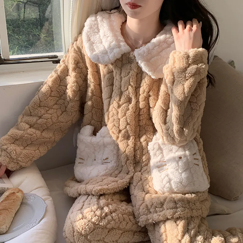 Ta Yan Pajama Set Women's Brown-1