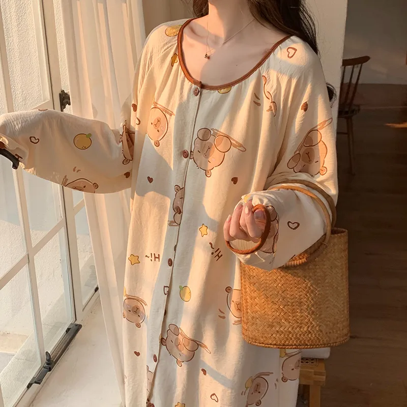 Ta Yan Nightgown Women's Apricot-4