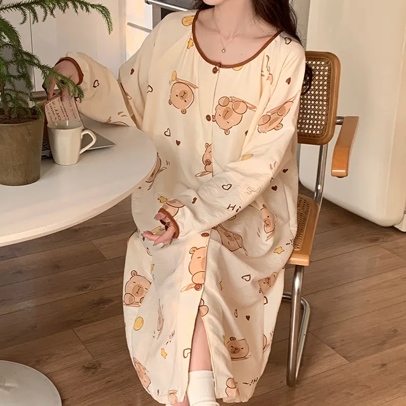 Ta Yan Nightgown Women's Apricot-1