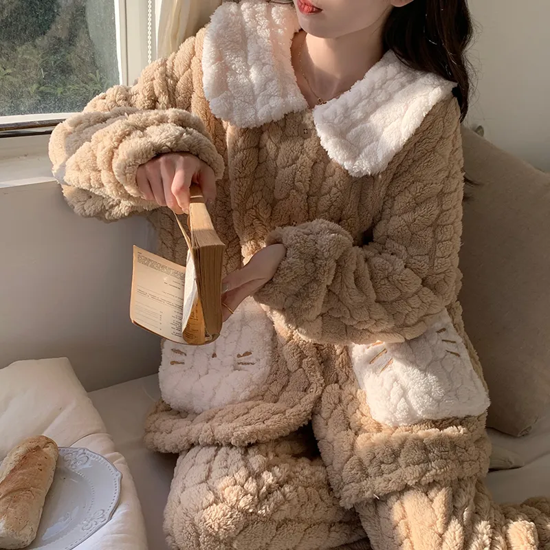 Ta Yan Pajama Set Women's Brown-4