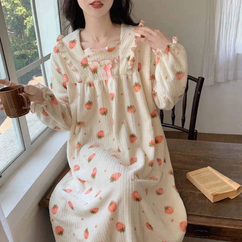 Ta Yan Winter Nightgown Women's Apricot-1