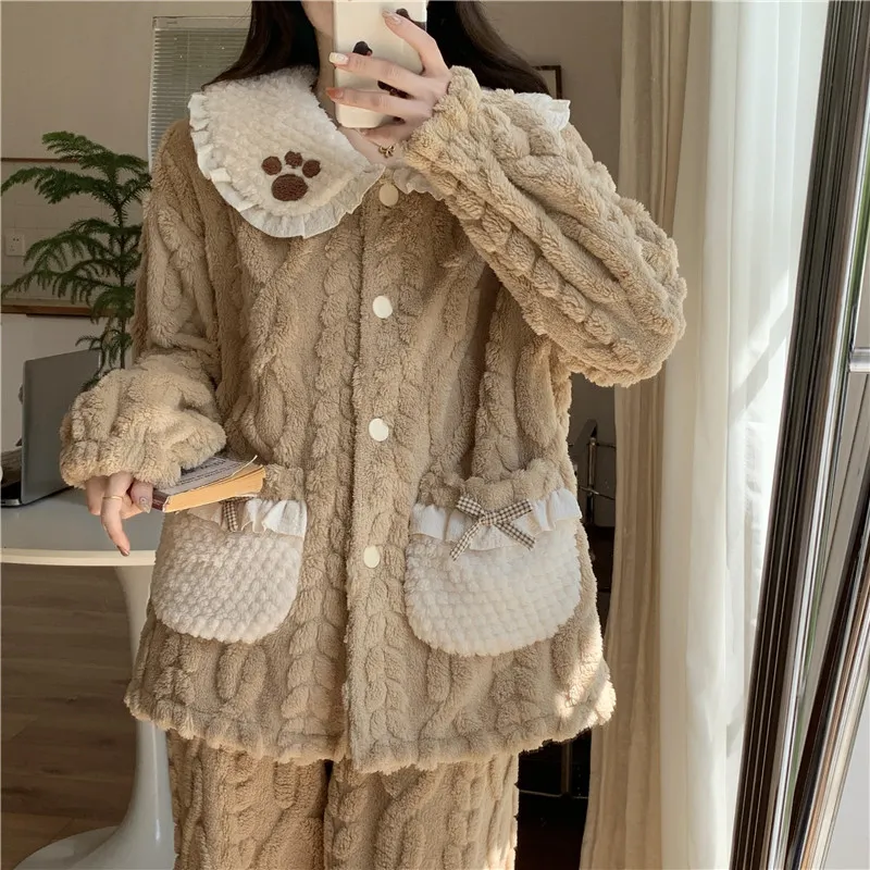 Ta Yan Pajama Set Women's Brown-4