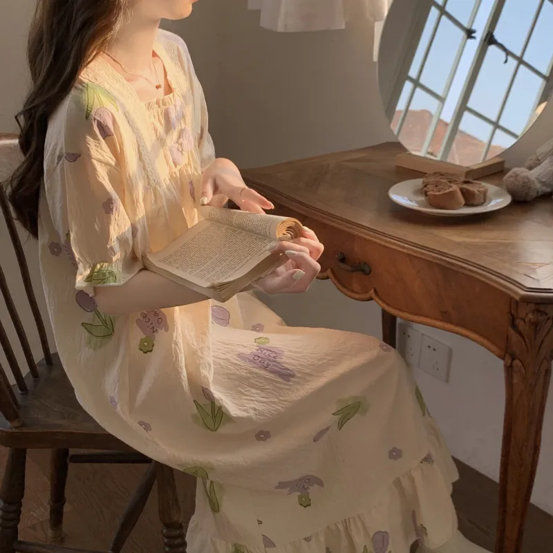 Ta Yan Nightgown Women's Apricot-4