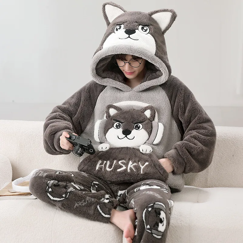 Ta Yan Winter Pajama Set Men's Gray-2