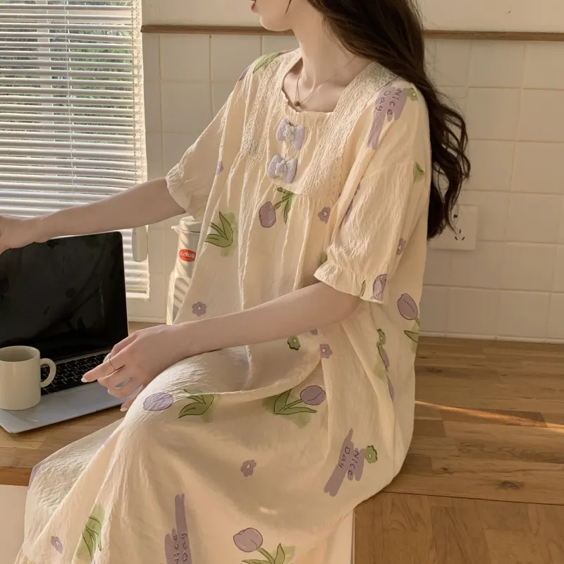 Ta Yan Nightgown Women's Apricot-7