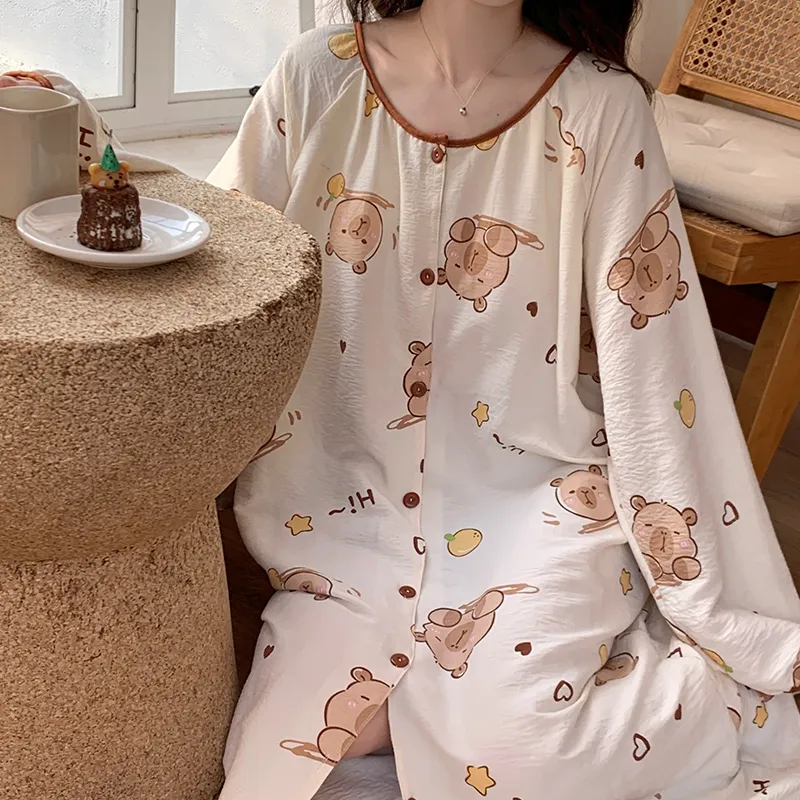 Ta Yan Nightgown Women's Apricot-2