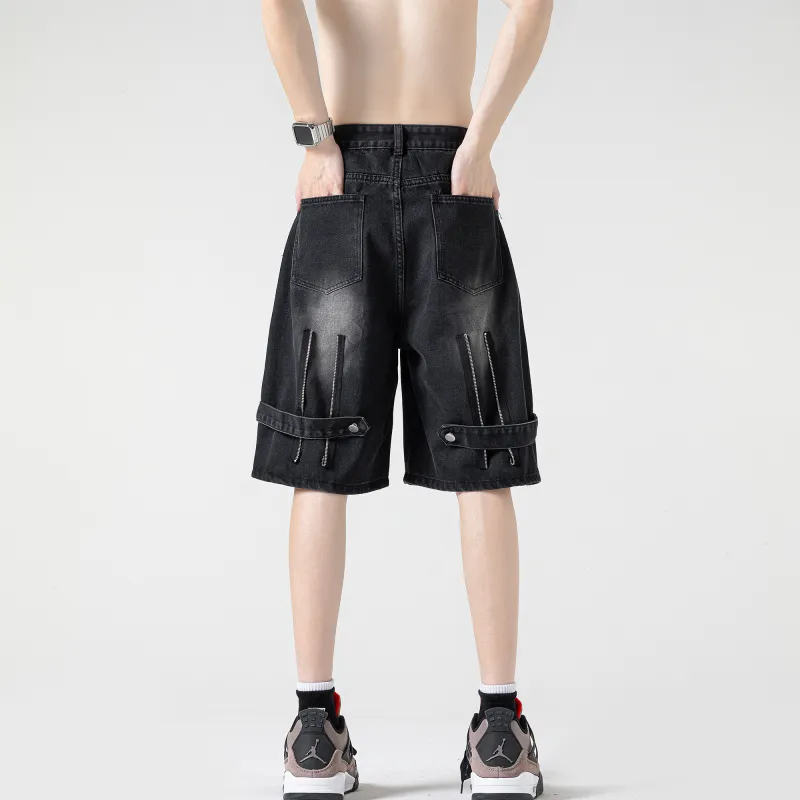 DUNHUANG ART INSTITUTE Denim Shorts Unisex-2