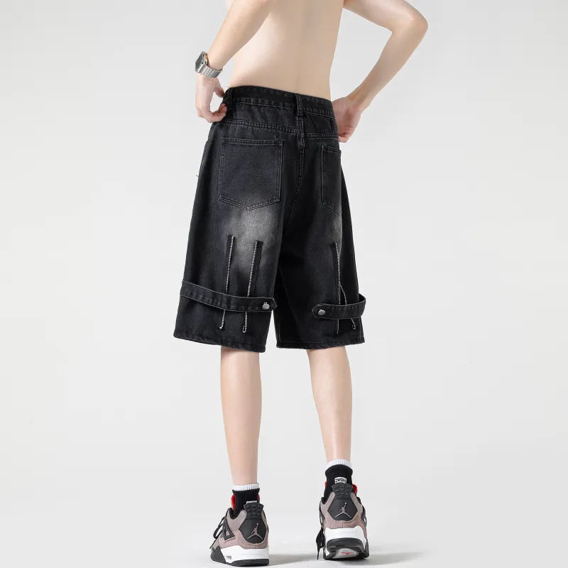 DUNHUANG ART INSTITUTE Denim Shorts Unisex-3