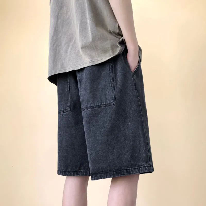 DUNHUANG ART INSTITUTE Denim Shorts Unisex-4