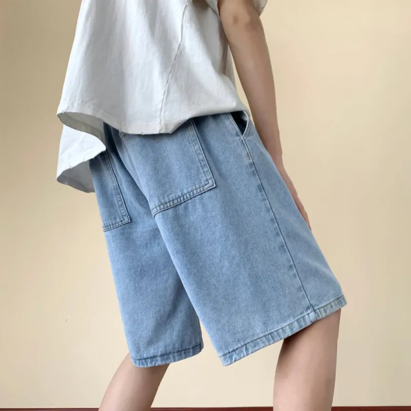 DUNHUANG ART INSTITUTE Denim Shorts Unisex-11