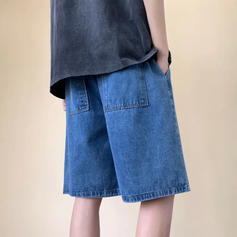 DUNHUANG ART INSTITUTE Denim Shorts Unisex-17
