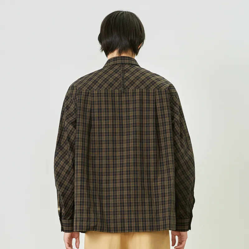TOKUHON Shirts Men Black Plaid-3
