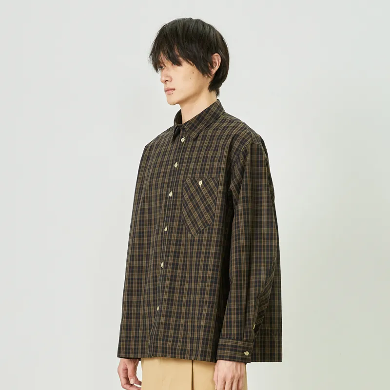 TOKUHON Shirts Men Black Plaid-4