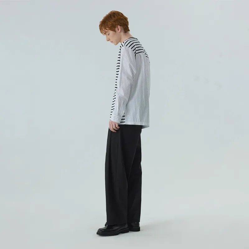 TOKUHON T Shirts Men Black White Stripes-2