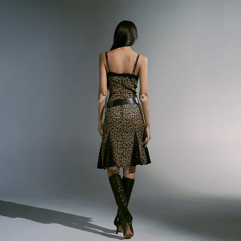 JYOSEI Slip Dresses Women's Leopard Print-2