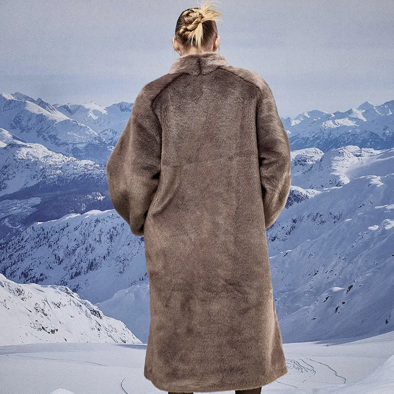 JYOSEI Velvet feel Coat Women's Brown-3