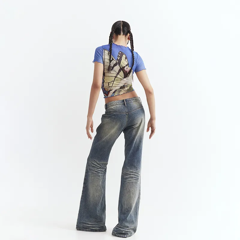 JYOSEI Crop Tops Women's Blue-2