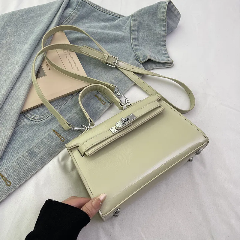 SURELAPTOP Patent Leather Handbag Regular Women's Multicolor-27