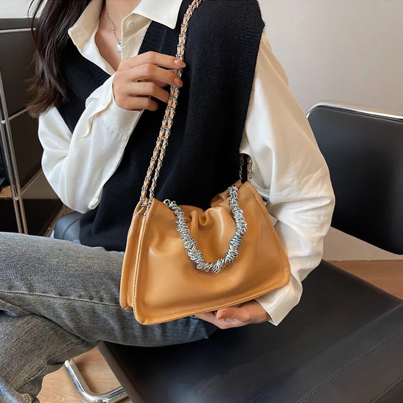 SURELAPTOP PU Shoulder Bag, Crossbody Bag Regular Women's Black/Ecru/Milk Tea/Taro Purple/Silver-5