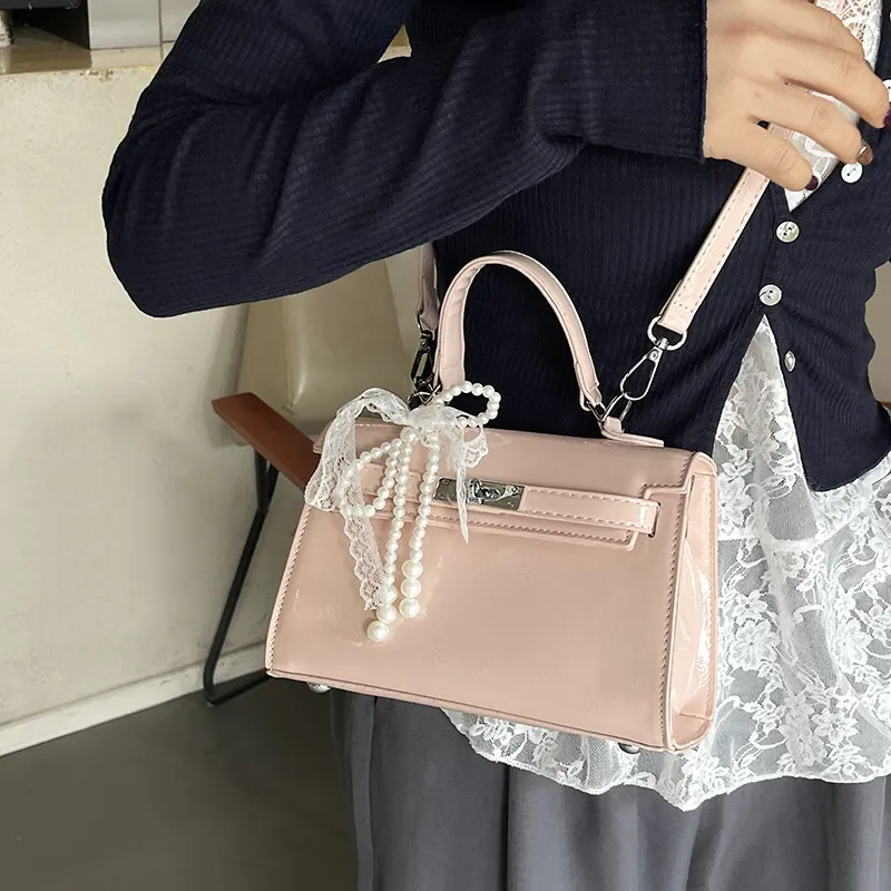 SURELAPTOP Patent Leather Handbag Regular Women's Multicolor-12