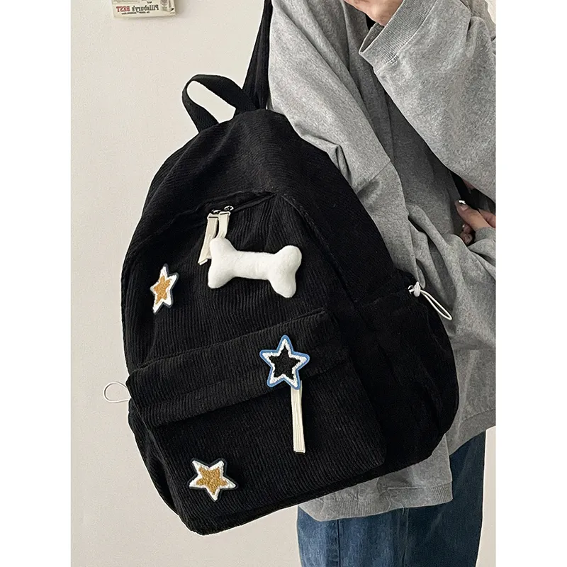 SURELAPTOP Corduroy Backpack Unisex Multicolor-9