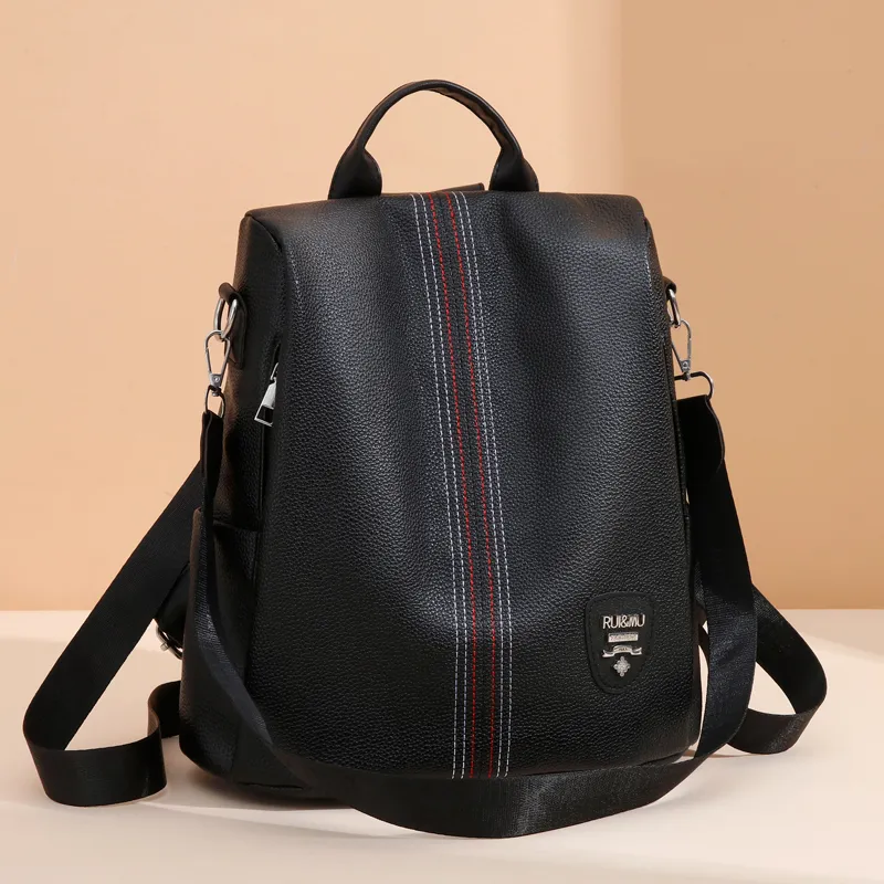 SURELAPTOP Oxford Backpack Unisex Apricot Almond/Black-6