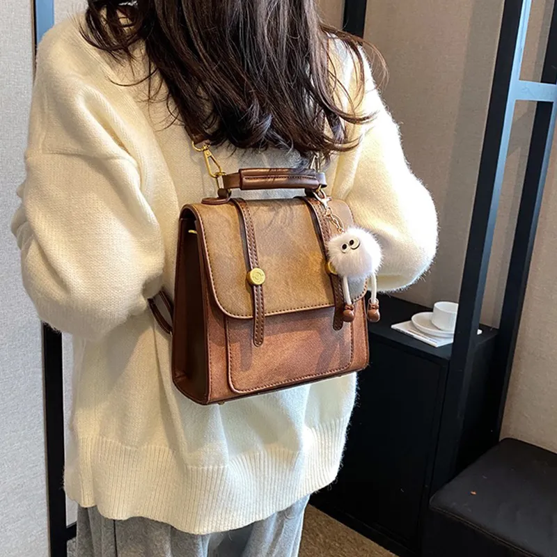 SURELAPTOP Leather PU Backpack Handbag Medium Size Women's Multicolor-45