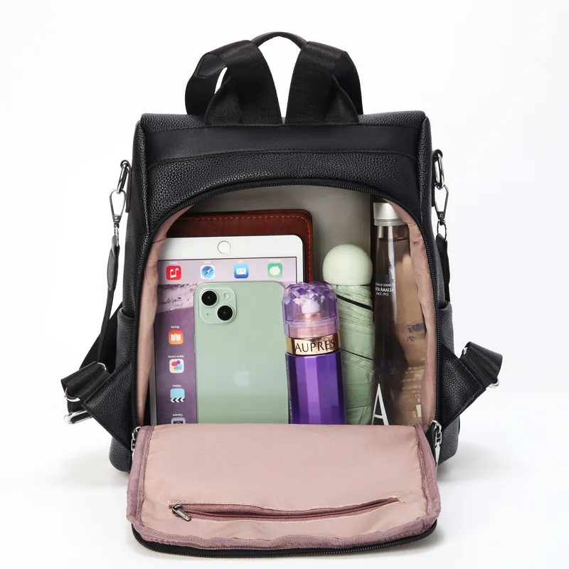SURELAPTOP Oxford Backpack Unisex Apricot Almond/Black-12