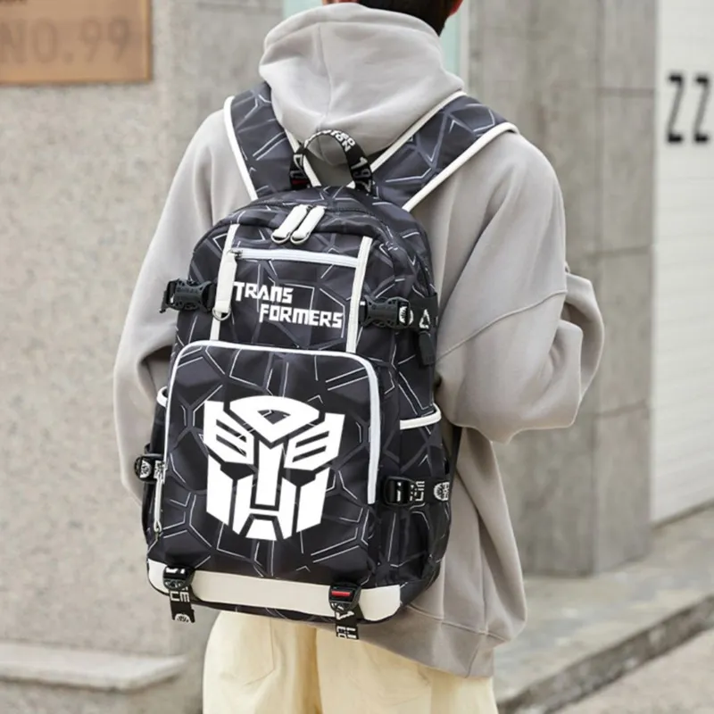 SURELAPTOP Transformers Nylon Laptop Backpack Bag Unisex Multicolor-3