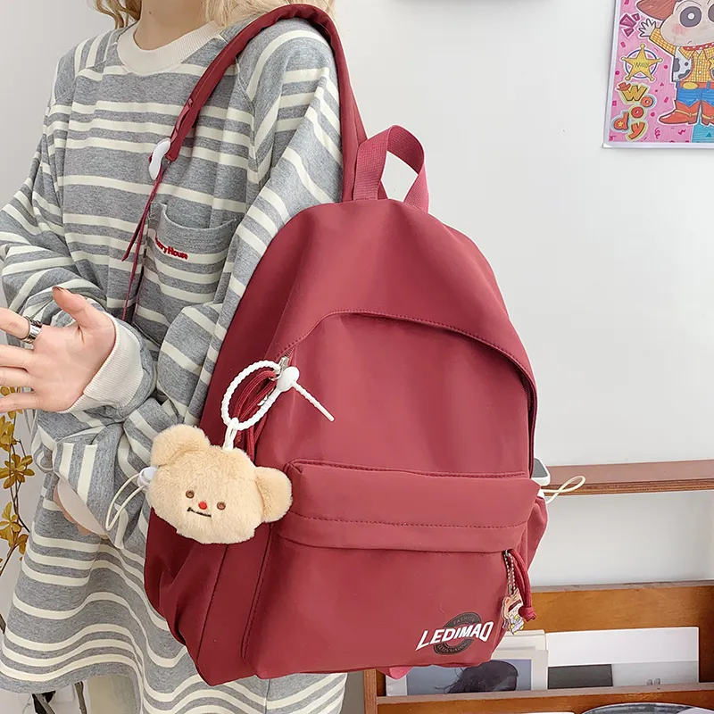SURELAPTOP Nylon Fabric Backpack Unisex Multicolor-18