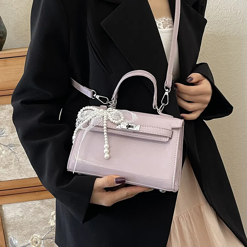 SURELAPTOP Patent Leather Handbag Regular Women's Multicolor-17