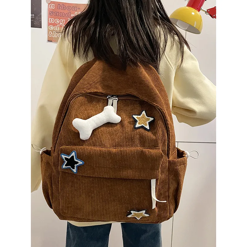 SURELAPTOP Corduroy Backpack Unisex Multicolor-18