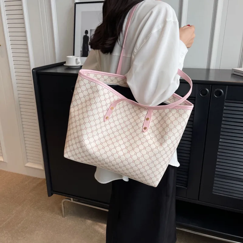 SURELAPTOP PU Tote Bag Shopping Bag Shoulder Bags Large Size Women's Multicolor-17
