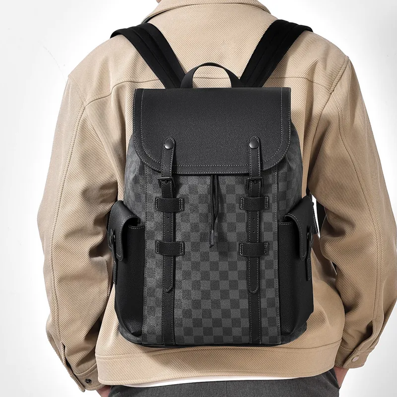 SURELAPTOP PVC Backpacks Backpack Large Size Unisex Black-7