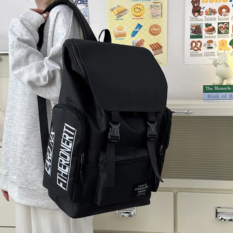 SURELAPTOP Nylon Backpack Unisex Gray/Black-10