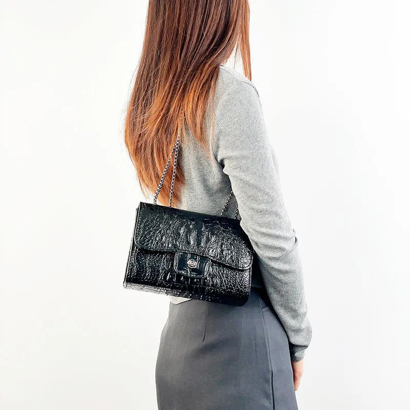 SURELAPTOP PU Shoulder Bag Women's Crocodile D Chan-5