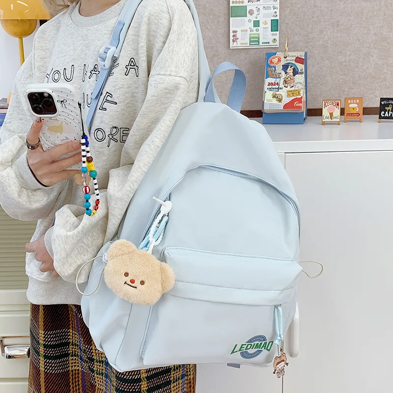 SURELAPTOP Nylon Fabric Backpack Unisex Multicolor-21