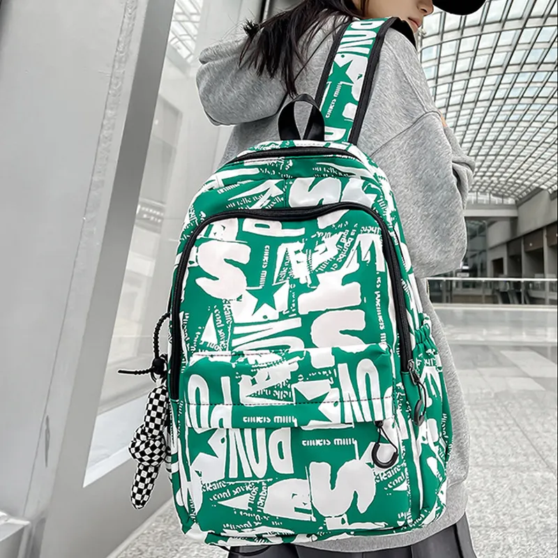SURELAPTOP Nylon Laptop Backpack Large Size Unisex Black/Gray/Green/Blue-10