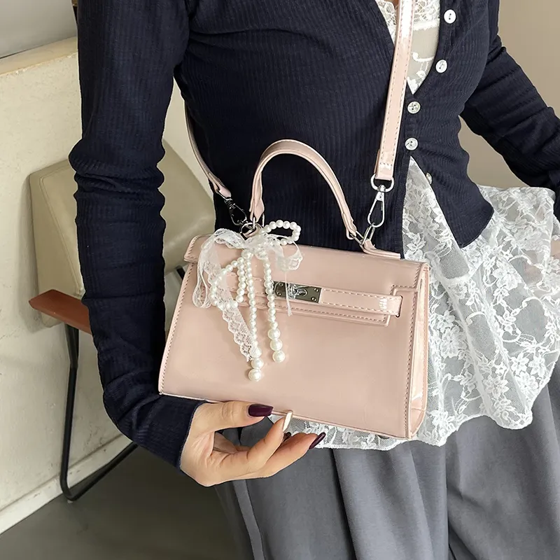 SURELAPTOP Patent Leather Handbag Regular Women's Multicolor-11