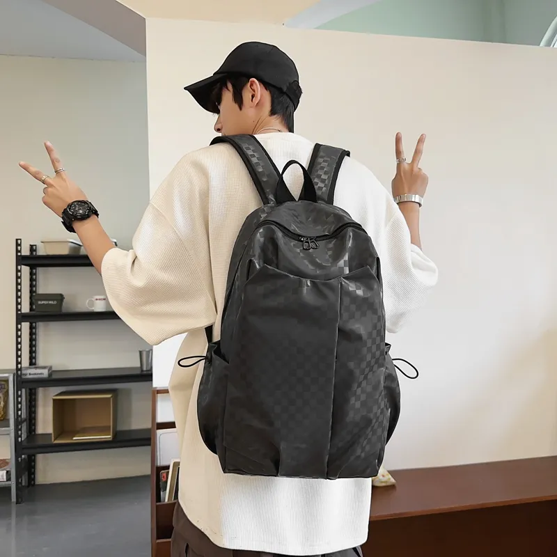 SURELAPTOP PU Backpack Regular Unisex Black/Blue/Silver/Gray-16