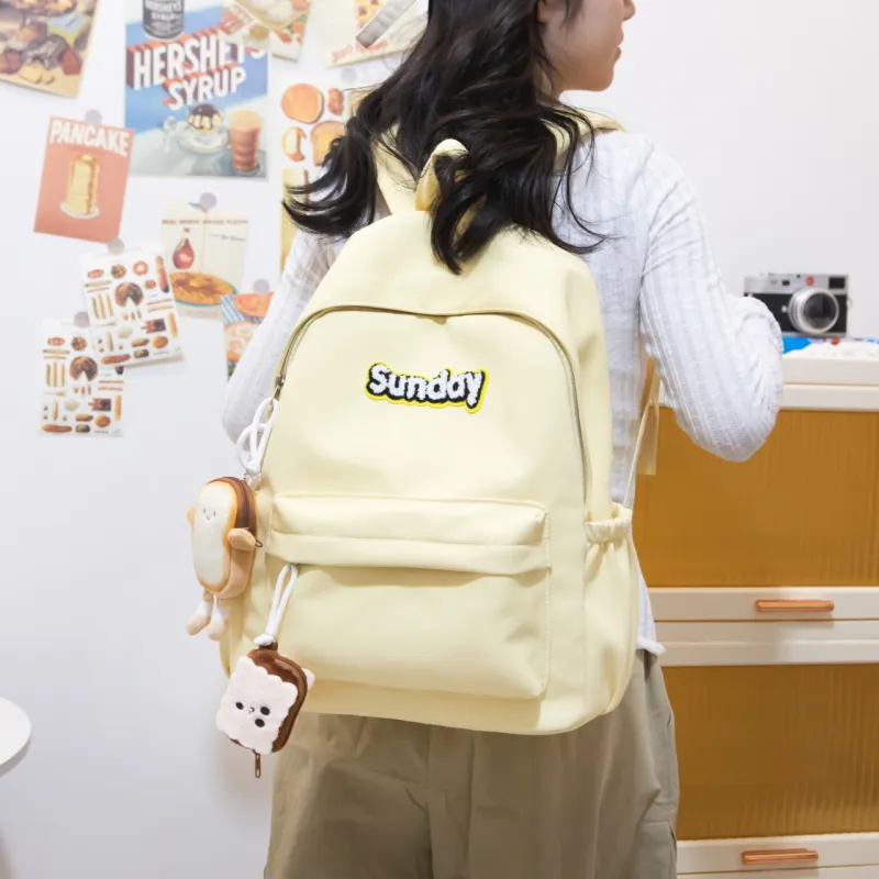 SURELAPTOP Nylon Backpack Regular Women's Multicolor-5