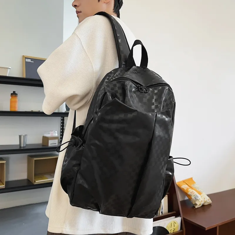 SURELAPTOP PU Backpack Regular Unisex Black/Blue/Silver/Gray-3